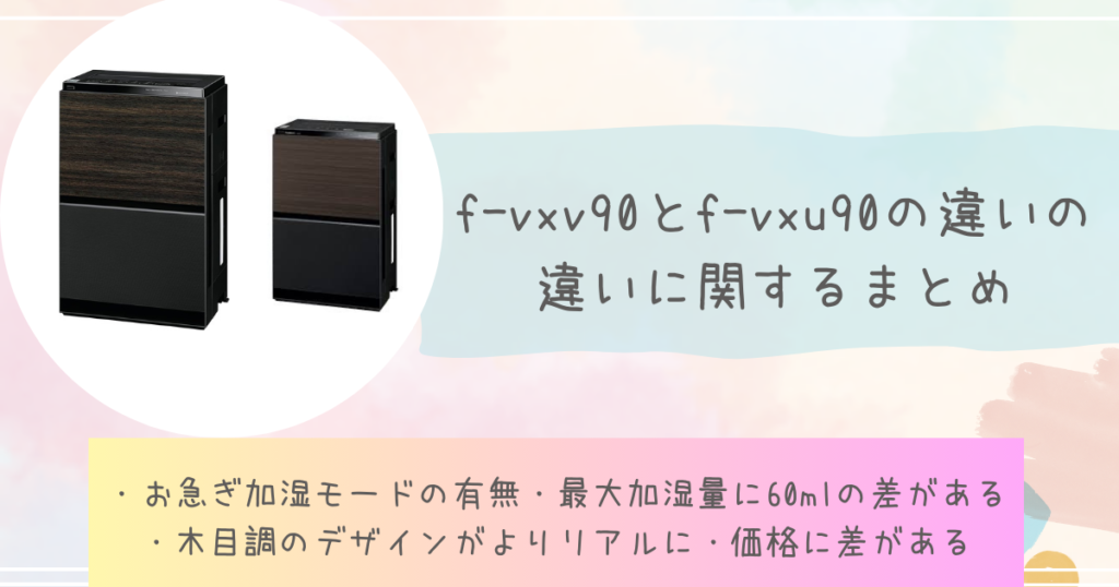 f-vxv90とf-vxuの違いに関するまとめ