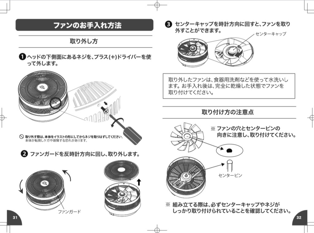 エアドッグ サーキュレータ
ファン お手入れ