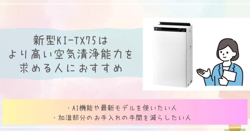 新型KI-TX75はより高い空気清浄能力を求める人におすすめ見出し画像